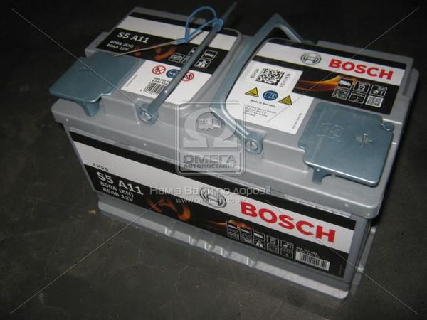 Аккумулятор 80Ah-12v BOSCH AGM (S5A11) (315x175x190),R,EN800