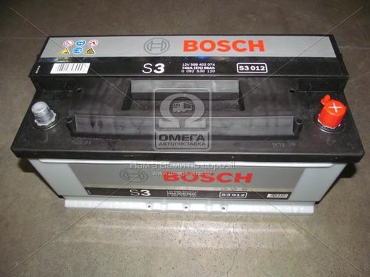 Акумулятор 88Ah-12v BOSCH (S3012) (353x175x175),R,EN740