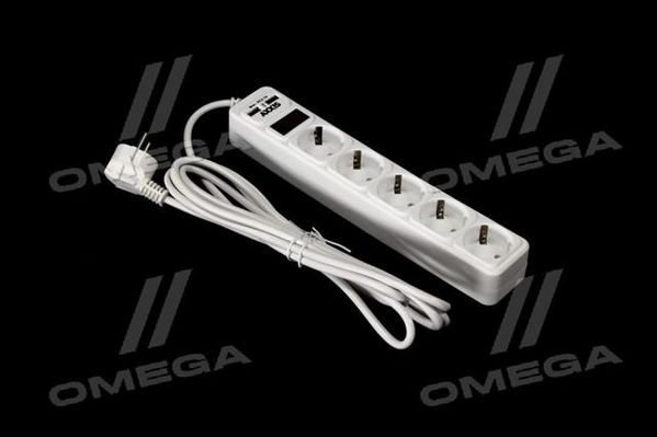 Сетевой фильтр, удлинитель с USB2 Optima Base 5 3m WHITE провод 3*0,75мм2