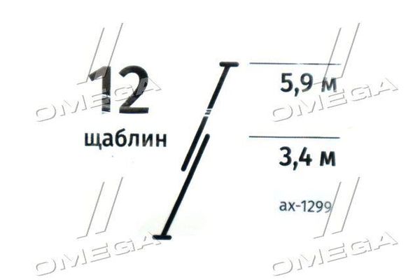 Лестница алюминевая 2-х секционная 12ступ. 5,9м 