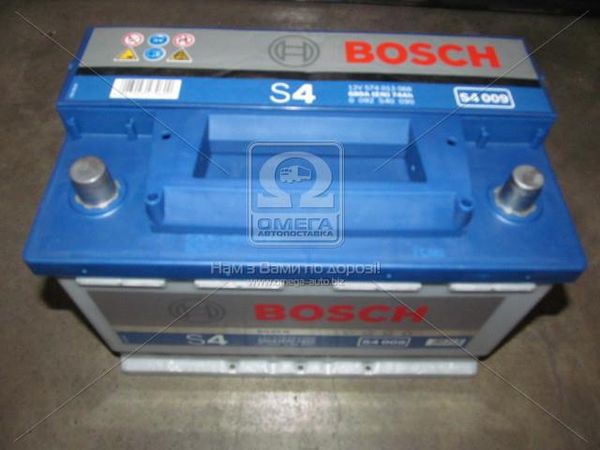 Акумулятор 74Ah-12v BOSCH (S4009) (278x175x190),L,EN680