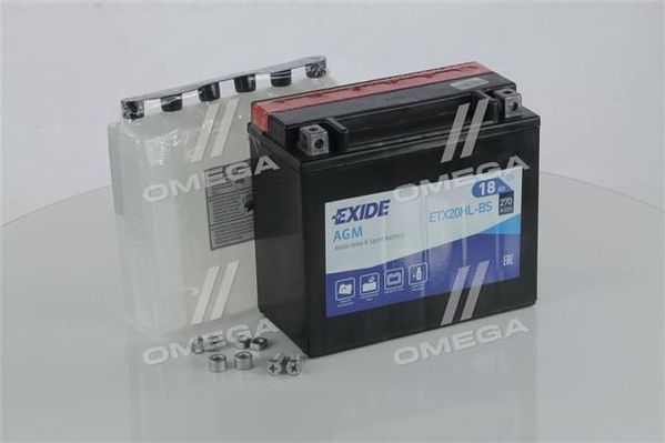 Аккумулятор 18Ah-12v Exide AGM (ETX20HL-BS) (175х87х155) R, EN270
