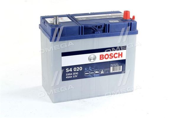 Аккумулятор 45Ah-12v BOSCH (S4020) (238x129x227),R,EN330,Азия тонк.клеммы